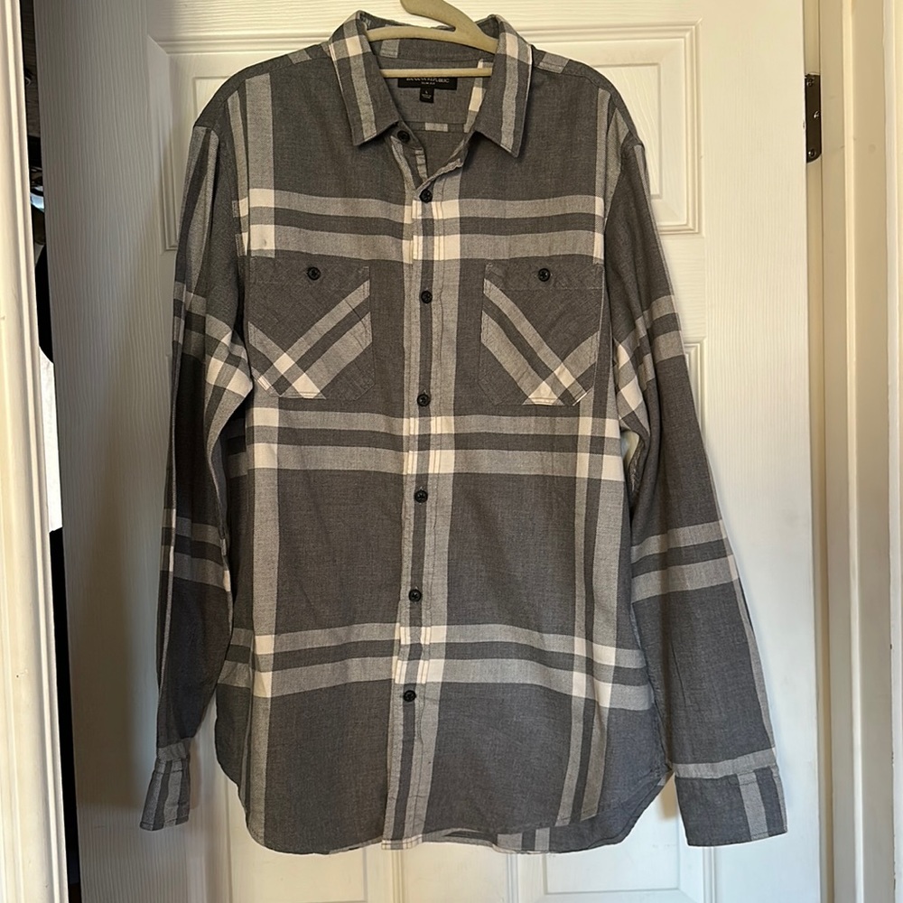 Banana republic grey long sleeve flannel